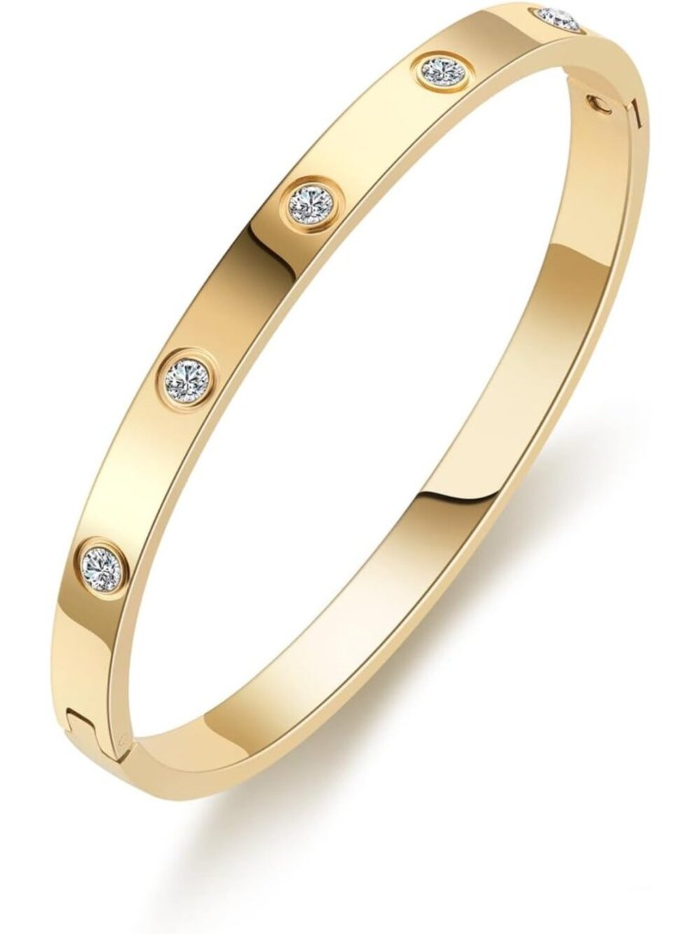 Trendy 18K Gold-Plated Love Friendship Bracelet | Stainless Steel Bangle Jewelry